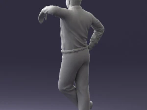 000280 Man Leaning in Casual Pose 0726 3D Model
