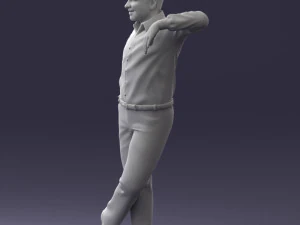 000280 Man Leaning in Casual Pose 0726 3D Model