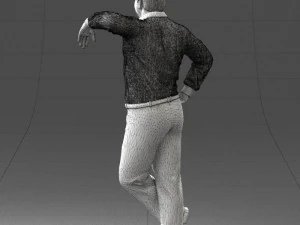 000280 Man Leaning in Casual Pose 0726 3D Model