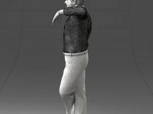 000280 Man Leaning in Casual Pose 0726 3D Model