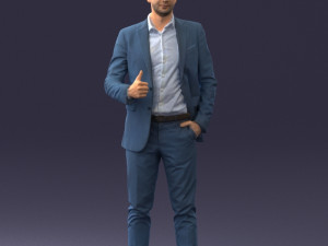 000122 Confident Businessman Giving a Thumbs Up 0307 3dp 3Dプリントモデル