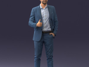 000122 Confident Businessman Giving a Thumbs Up 0307 3dp 3D Print Model