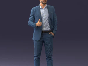 000122 Confident Businessman Giving a Thumbs Up 0307 3dp 3D Print Model