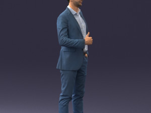 000122 Confident Businessman Giving a Thumbs Up 0307 3dp 3D Print Model