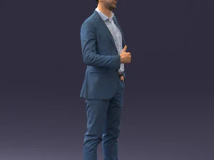 000122 Confident Businessman Giving a Thumbs Up 0307 3dp 3D Print Model