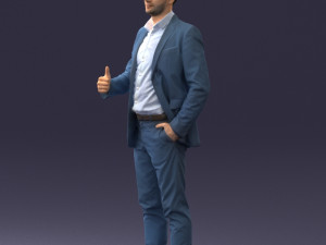 000122 Confident Businessman Giving a Thumbs Up 0307 3dp 3D Print Model