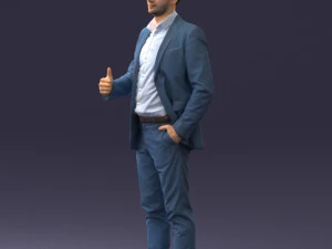 000122 Confident Businessman Giving a Thumbs Up 0307 3dp 3D Print Model