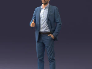 000122 Confident Businessman Giving a Thumbs Up 0307 3dp 3D Print Model