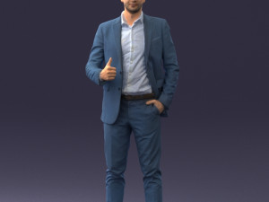 000122 Confident Businessman Giving a Thumbs Up 0307 3dp 3D Print Model