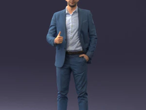 000122 Confident Businessman Giving a Thumbs Up 0307 3dp 3D Print Model