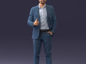 000122 Confident Businessman Giving a Thumbs Up 0307 3dp 3D Print Model