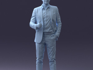 000122 Confident Businessman Giving a Thumbs Up 0307 3dp 3D Print Model