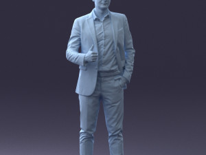 000122 Confident Businessman Giving a Thumbs Up 0307 3dp 3D Print Model