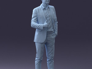 000122 Confident Businessman Giving a Thumbs Up 0307 3dp 3D Print Model