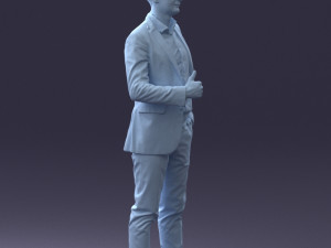 000122 Confident Businessman Giving a Thumbs Up 0307 3dp 3D Print Model
