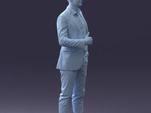 000122 Confident Businessman Giving a Thumbs Up 0307 3dp 3D Print Model