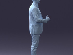 000122 Confident Businessman Giving a Thumbs Up 0307 3dp 3D Print Model