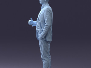 000122 Confident Businessman Giving a Thumbs Up 0307 3dp 3D Print Model