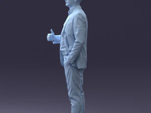 000122 Confident Businessman Giving a Thumbs Up 0307 3dp 3D Print Model