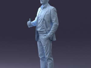 000122 Confident Businessman Giving a Thumbs Up 0307 3dp 3D Print Model