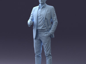 000122 Confident Businessman Giving a Thumbs Up 0307 3dp 3D Print Model