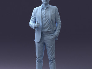 000122 Confident Businessman Giving a Thumbs Up 0307 3dp 3D Print Model