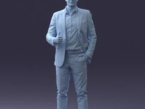 000122 Confident Businessman Giving a Thumbs Up 0307 3dp 3D Print Model