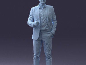 000122 Confident Businessman Giving a Thumbs Up 0307 3dp 3D Print Model