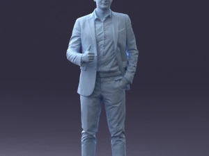 000122 Confident Businessman Giving a Thumbs Up 0307 3dp 3D Print Model