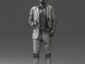 000122 Confident Businessman Giving a Thumbs Up 0307 3dp 3D Print Model
