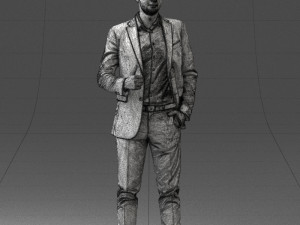 000122 Confident Businessman Giving a Thumbs Up 0307 3dp 3D Print Model