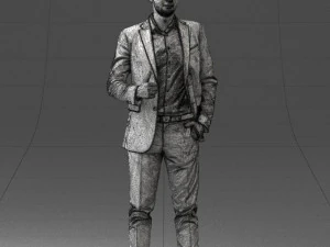 000122 Confident Businessman Giving a Thumbs Up 0307 3dp 3D Print Model