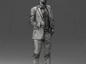 000122 Confident Businessman Giving a Thumbs Up 0307 3dp 3D Print Model