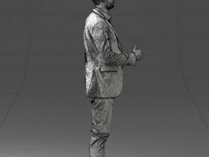 000122 Confident Businessman Giving a Thumbs Up 0307 3dp 3D Print Model