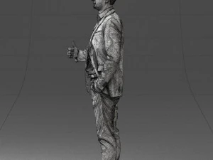 000122 Confident Businessman Giving a Thumbs Up 0307 3dp 3D Print Model