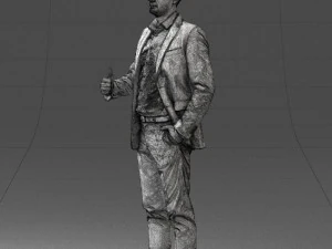 000122 Confident Businessman Giving a Thumbs Up 0307 3dp 3D Print Model