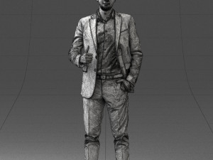 000122 Confident Businessman Giving a Thumbs Up 0307 3dp 3D Print Model