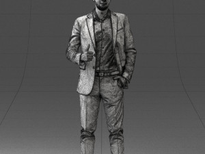 000122 Confident Businessman Giving a Thumbs Up 0307 3dp 3D Print Model