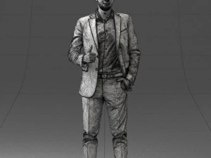 000122 Confident Businessman Giving a Thumbs Up 0307 3dp 3D Print Model