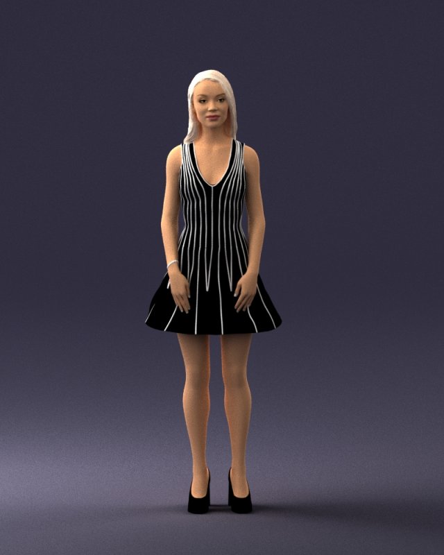 blondie girl 0604 3D Model .c4d .max .obj .3ds .fbx .stl .blend 