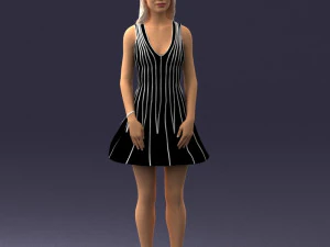000268 Woman in Striped Dress 0604 3D Model