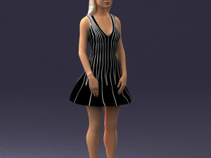 000268 Woman in Striped Dress 0604 3D Model