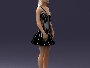 000268 Woman in Striped Dress 0604 3D Model