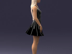 000268 Woman in Striped Dress 0604 3D Model