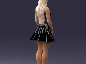 000268 Woman in Striped Dress 0604 3D Model