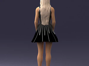 000268 Woman in Striped Dress 0604 3D Model