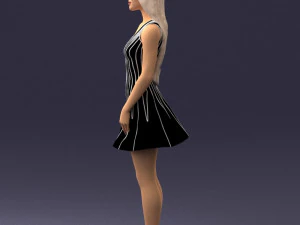 000268 Woman in Striped Dress 0604 3D Model