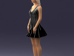 000268 Woman in Striped Dress 0604 3D Model