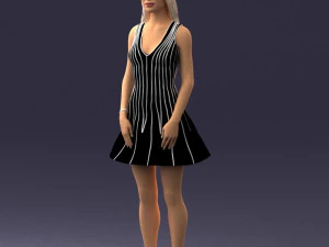 000268 Woman in Striped Dress 0604 3D Model