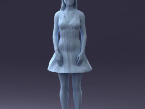 000268 Woman in Striped Dress 0604 3D Model